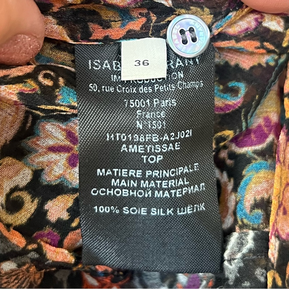 Black AMETISSAE Lurex Silk Top  ISABEL MARANT - Size 36 - Picture 11 of 15